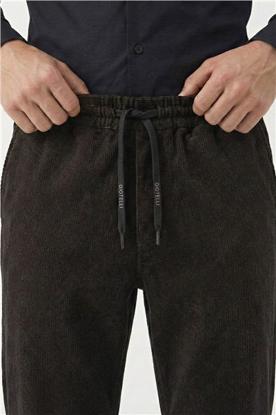 Giotelli Kahve Dokuma Kumaş Normal Bel Standart Boy Erkek Pantolon