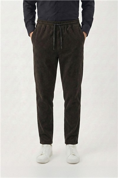 Giotelli Kahve Dokuma Kumaş Normal Bel Standart Boy Erkek Pantolon