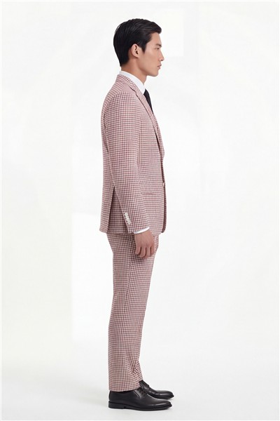 Giotelli Erkek Kiremit Dar Kesim Roma Kalıp Viskon Desenli Torba Cep Mono Yaka  6 Drop Ceket