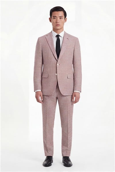 Giotelli Erkek Kiremit Dar Kesim Roma Kalıp Viskon Desenli Torba Cep Mono Yaka  6 Drop Ceket