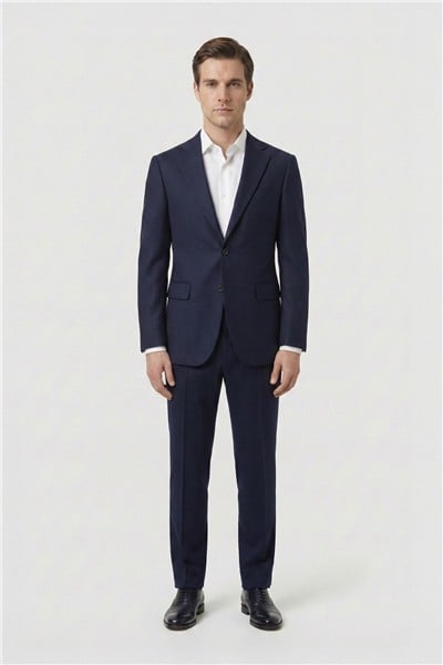 Giotelli Lacivert 6 Drop Polyester Viskon Karışımlı Elastan İçerikli Erkek Takım Elbise