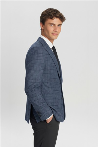 Giotelli Lacivert Yelekli 6 Drop Polyester Viskon Karışımlı Astarsız Erkek Takım Elbise