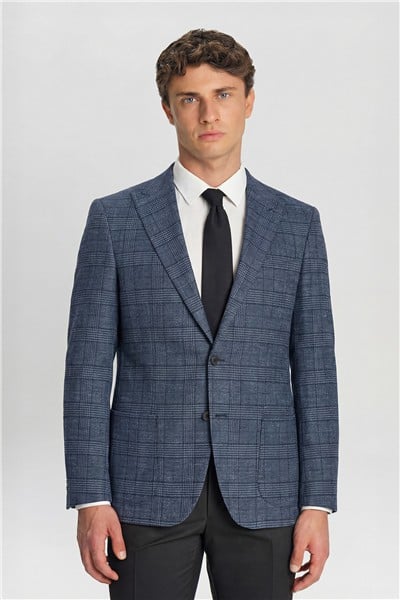 Giotelli Lacivert Yelekli 6 Drop Polyester Viskon Karışımlı Astarsız Erkek Takım Elbise