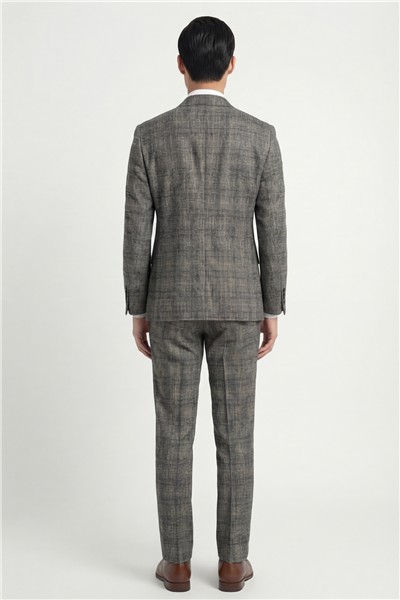 Giotelli Erkek Siyah Dar Kesim Slim Fit Viskon Dokuma Normal Bel 6 Drop Klasik Takım Elbise