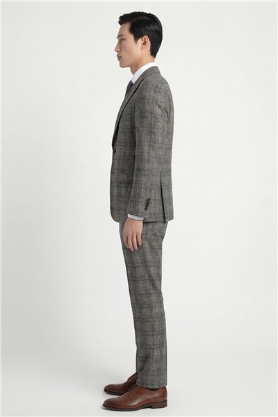 Giotelli Erkek Siyah Dar Kesim Slim Fit Viskon Dokuma Normal Bel 6 Drop Klasik Takım Elbise