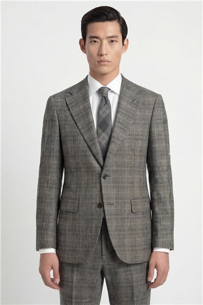 Giotelli Erkek Siyah Dar Kesim Slim Fit Viskon Dokuma Normal Bel 6 Drop Klasik Takım Elbise