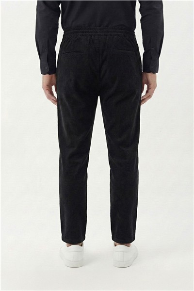 Giotelli Siyah Dokuma Kumaş Normal Bel Standart Boy Erkek Pantolon