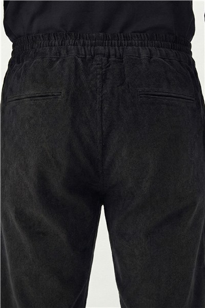 Giotelli Siyah Dokuma Kumaş Normal Bel Standart Boy Erkek Pantolon