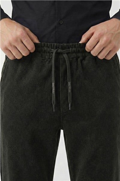 Giotelli Yeşil Dokuma Kumaş Normal Bel Standart Boy Erkek Pantolon