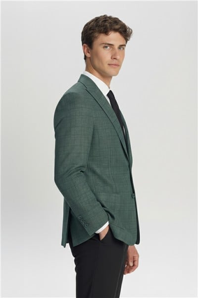 Giotelli Yeşil Yelekli 6 Drop Polyester Viskon Karışımlı Astarsız Erkek Takım Elbise