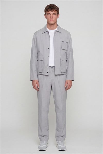 Giotelli Erkek Gri Normal Kesim Regular Fit Pamuklu Dokuma Normal Bel Takım Elbise