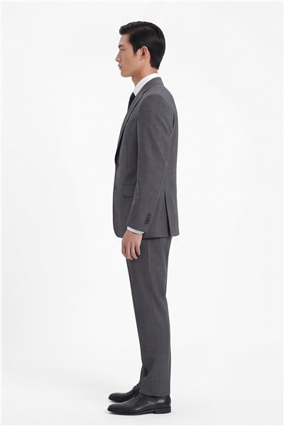 Giotelli Erkek Gri Dar Kesim Slim Fit Yünlü Dokuma Normal Bel 4 Drop Takım Elbise