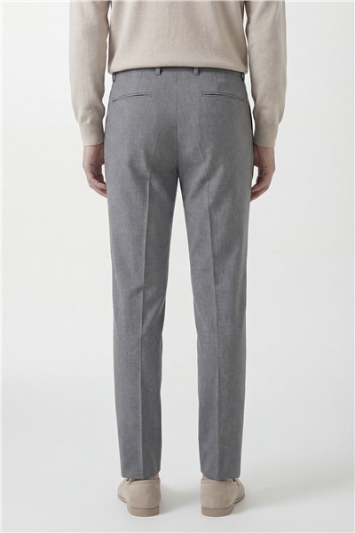 Giotelli Erkek Gri  Dar Kesim Slim Fit Viskon Dokuma Yan Cep Pantolon