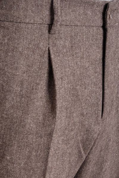 Giotelli Erkek Kahve Dar Kesim Slim Fit Yünlü Dokuma Yan Cep Normal Bel Pantolon