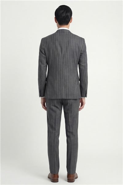 Giotelli Erkek Koyu Gri Dar Kesim Slim Fit Viskon Dokuma Normal Bel 6 Drop Klasik Takım Elbise