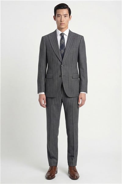 Giotelli Erkek Koyu Gri Dar Kesim Slim Fit Viskon Dokuma Normal Bel 6 Drop Klasik Takım Elbise