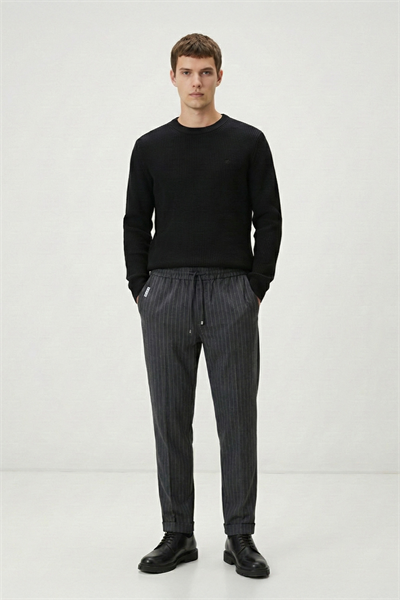 Giotelli Koyu Gri Dokuma Kumaş Normal Bel Standart Boy Erkek Pantolon