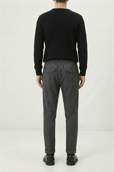 Giotelli Koyu Gri Dokuma Kumaş Normal Bel Standart Boy Erkek Pantolon