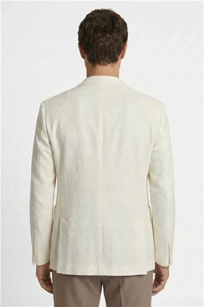 Giotelli Erkek Krem Dar Kesim Roma Kalıp Pamuklu Armürlü Yarım Astarlı Mono Yaka 6 Drop Ceket 