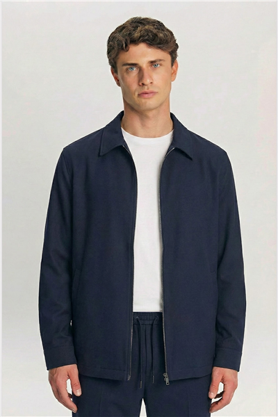 Giotelli Erkek Lacivert Dar Kesim Slim Fit Yünlü Dokuma 6 Drop Spor Takım Elbise