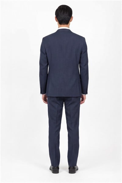 Giotelli Erkek Lacivert Dar Kesim Slim Fit Viskon Dokuma Normal Bel 6 Drop Takım Elbise