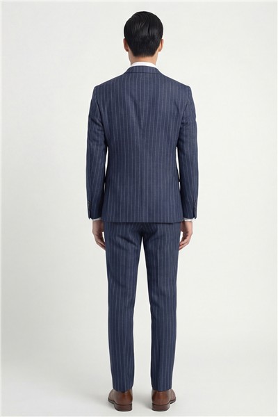 Giotelli Erkek Lacivert Dar Kesim Slim Fit Viskon Dokuma Normal Bel 6 Drop Klasik Takım Elbise