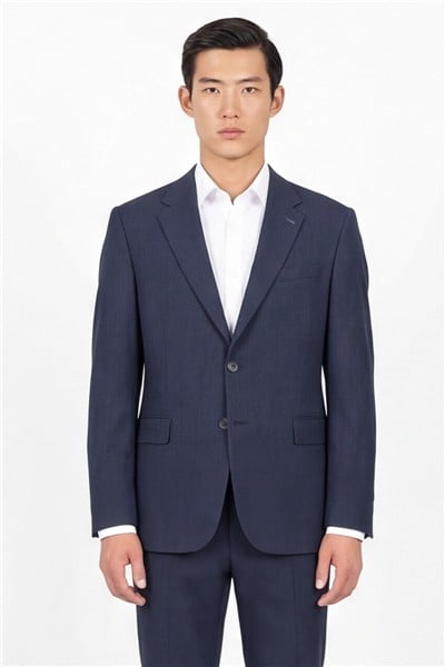 Giotelli Erkek Lacivert Dar Kesim Slim Fit Viskon Dokuma Normal Bel 6 Drop Takım Elbise