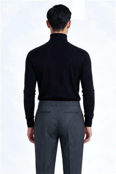 Giotelli Erkek Lacivert Dar Kesim Slim Fit Viskon Normal Bel 6 Drop Klasik Pantolon