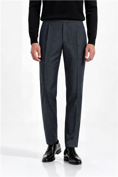 Giotelli Erkek Lacivert Dar Kesim Slim Fit Viskon Normal Bel 6 Drop Klasik Pantolon