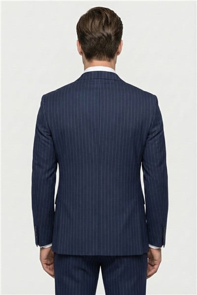Giotelli Erkek Lacivert Dar Kesim Slim Fit Viskon 8 Drop Klasik Takım Elbise