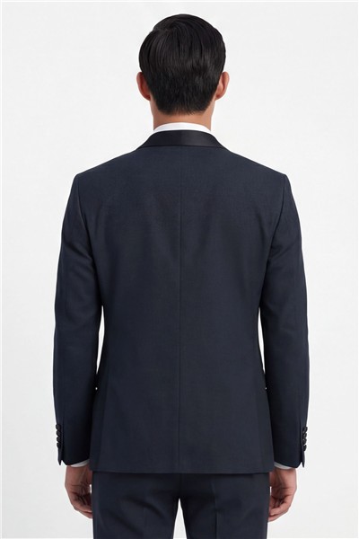 Giotelli Erkek Lacivert Dar Kesim Slim Fit Viskon Dokuma Normal Bel 6 Drop Yelekli Klasik Smokin Takım Elbise