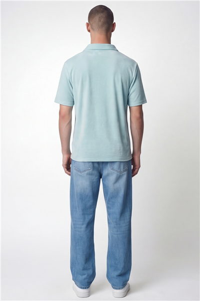 Giotelli Erkek Mint Normal Kesim Regular Fit Havlu Polo Yaka Tişört