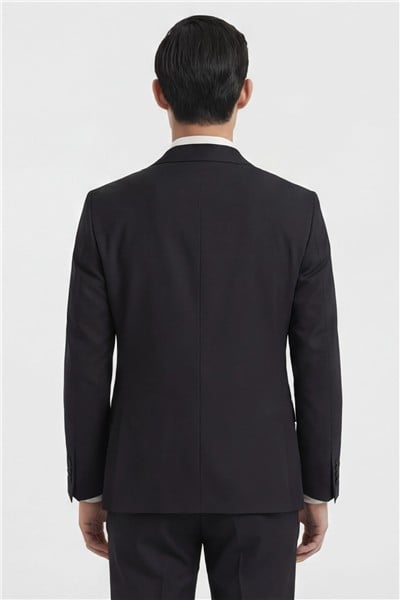 Giotelli Erkek Siyah Dar Kesim Slim Fit Viskon Dokuma Normal Bel 8 Drop Klasik Takım Elbise