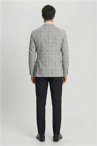 Giotelli Siyah Ekose Sivri Yaka Roma Kalıp 6 Drop Astarsız Erkek Ceket