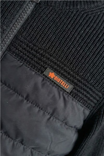 Giotelli Siyah Triko Dokulu %100 Pamuk Dış Giyim Mont