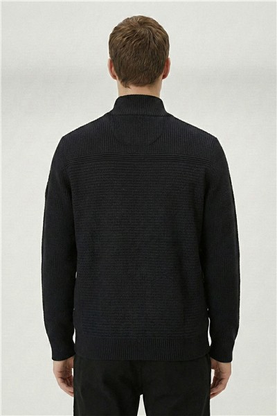 Giotelli Siyah Triko Dokulu %100 Pamuk Dış Giyim Mont