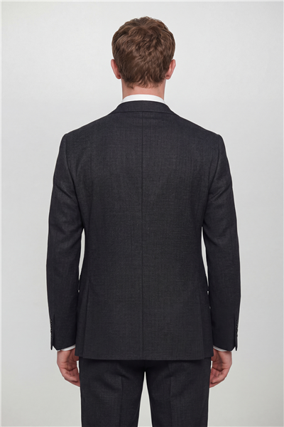 Giotelli Erkek Siyah Dar Kesim Slim Fit Viskon Fleto Kapaklı Cep Klasik Yaka 6 Drop Takım Elbise