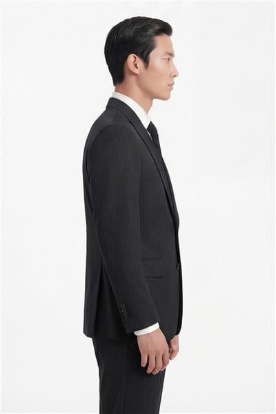 Giotelli Erkek Siyah Dar Kesim Slim Fit Yünlü Dokuma Normal Bel 4 Drop Takım Elbise