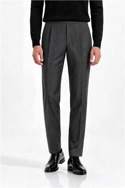 Giotelli Erkek Siyah Dar Kesim Slim Fit Viskon Normal Bel 6 Drop Klasik Pantolon