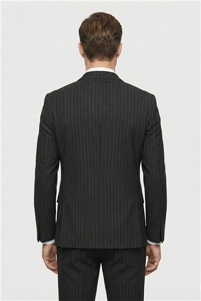 Giotelli Erkek Siyah Dar Kesim Slim Fit Viskon 8 Drop Klasik Takım Elbise