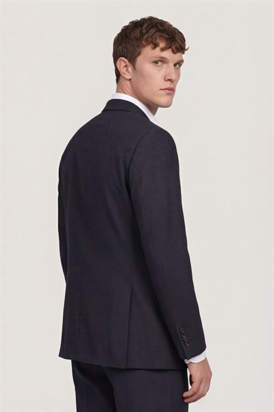 Giotelli Erkek Siyah Dar Kesim Slim Fit Viskon Dokuma Klasik Yaka 6 Drop Takım Elbise