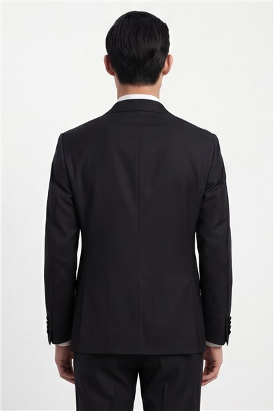 Giotelli Erkek Siyah Dar Kesim Slim Fit Viskon Dokuma Normal Bel 6 Drop Klasik Takım Elbise