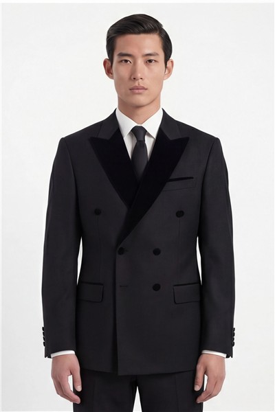 Giotelli Erkek Siyah Dar Kesim Slim Fit Viskon Dokuma Normal Bel 6 Drop Klasik Takım Elbise