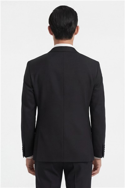 Giotelli Erkek Siyah Dar Kesim Slim Fit Viskon Dokuma Nomal Bel 6 Drop Yelekli Smokin Takım Elbise