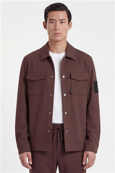 Giotelli Erkek Tarçın Dar Kesim Slim Fit Viskon Dokuma Bomber Ceketli Takım