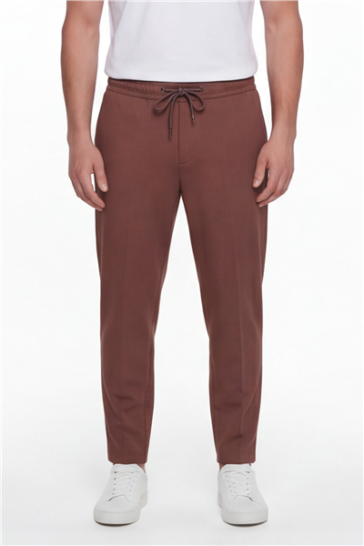 Giotelli Erkek Tarçın Dar Kesim Slim Fit Pamuklu Dokuma 6 Drop Pantolon
