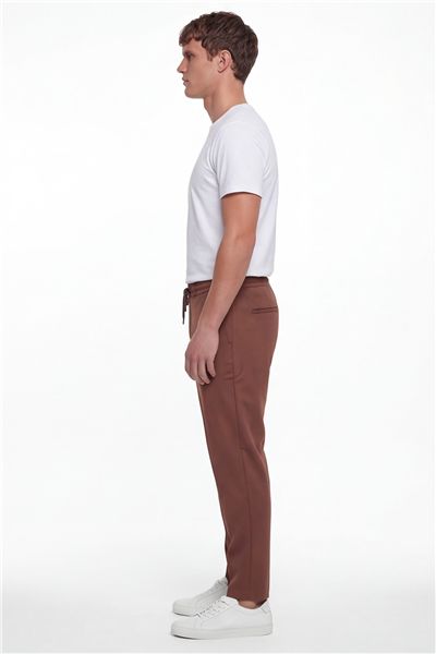 Giotelli Erkek Tarçın Dar Kesim Slim Fit Pamuklu Dokuma 6 Drop Pantolon