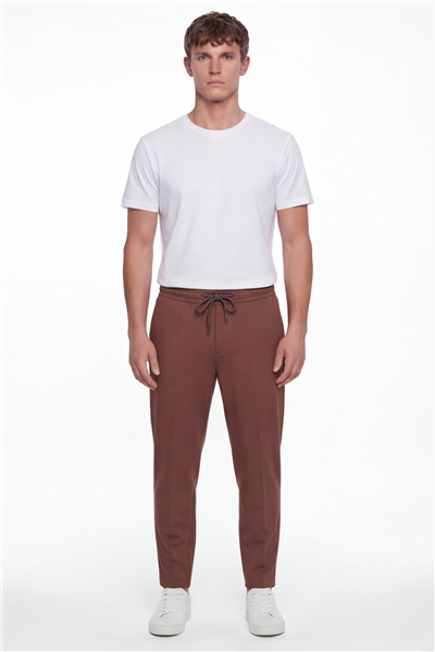 Giotelli Erkek Tarçın Dar Kesim Slim Fit Pamuklu Dokuma 6 Drop Pantolon
