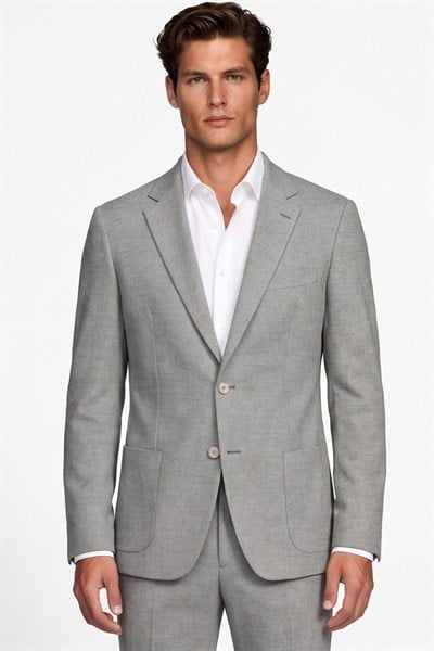 Giotelli Erkek Taş Dar Kesim Slim Fit Viskon Armürlü Klasik Yaka 6 Drop Takım Elbise