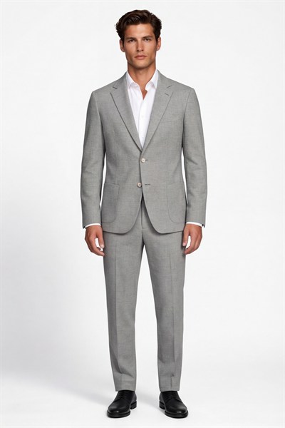 Giotelli Erkek Taş Dar Kesim Slim Fit Viskon Armürlü Klasik Yaka 6 Drop Takım Elbise